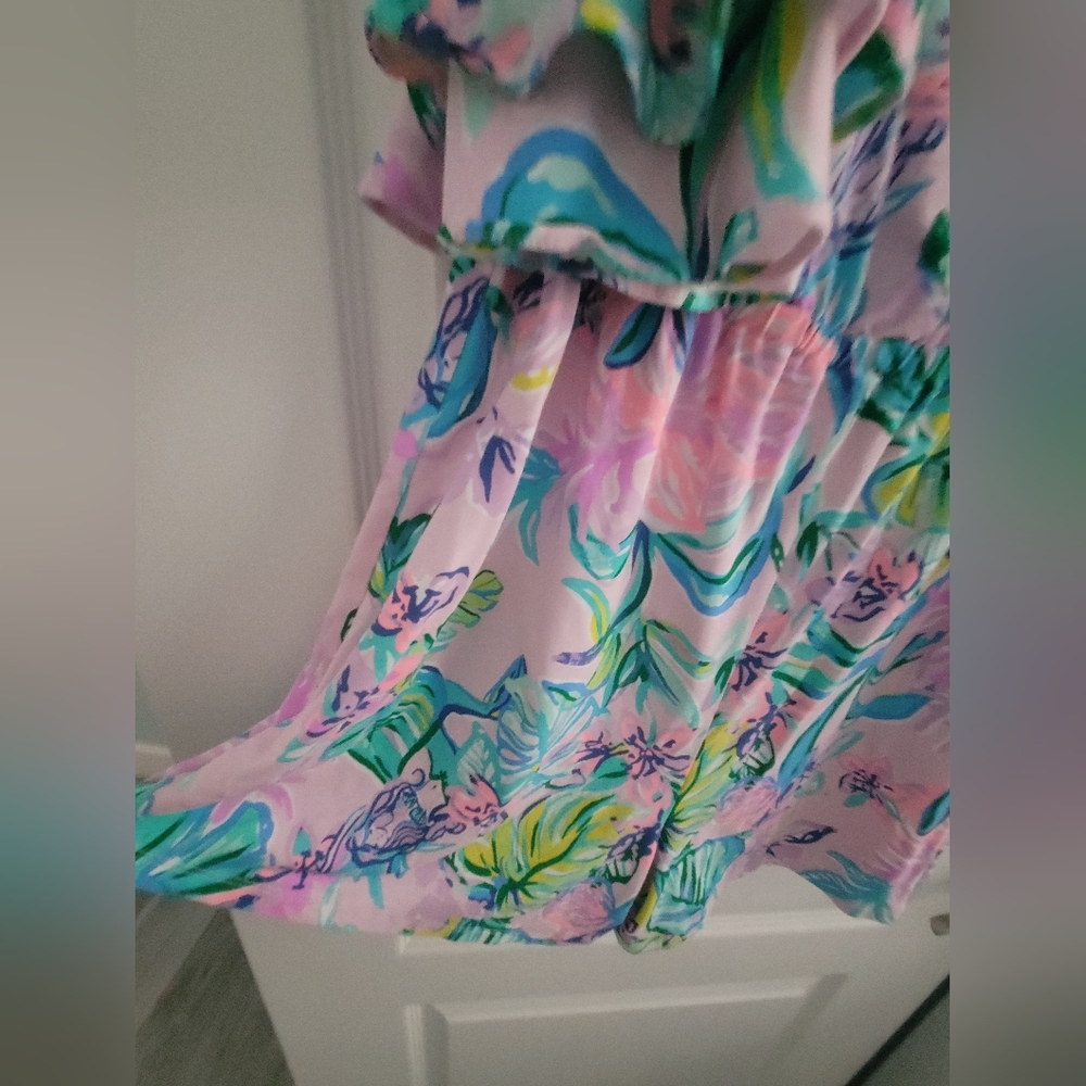 Lilly Pulitzer Calla Short Romper Style Pink Mermaid Under Sea - Picture 5 of 6